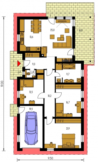 Grundriss des Erdgeschosses - BUNGALOW 115